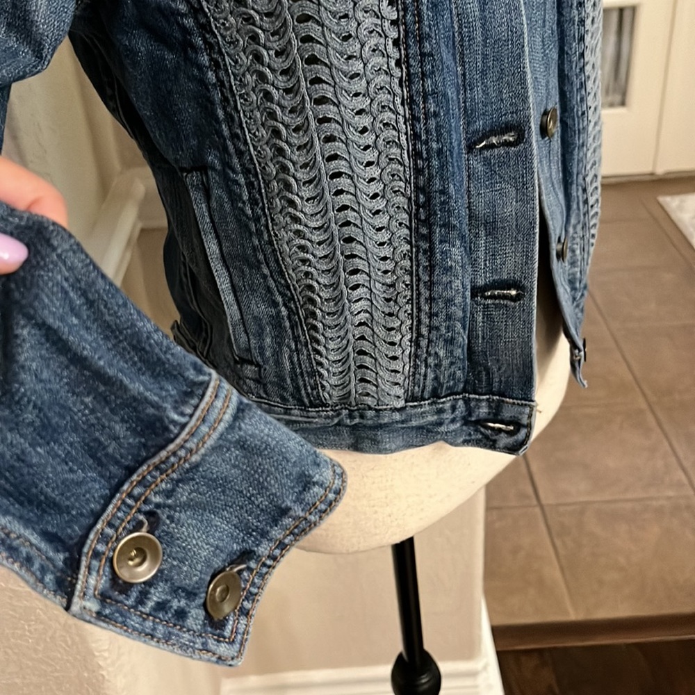Rag & bone blue denim with crochet jean jacket - Picture 7 of 17